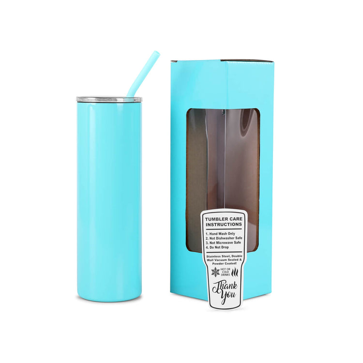 20oz Skinny — 20oz skinny teal powder coated