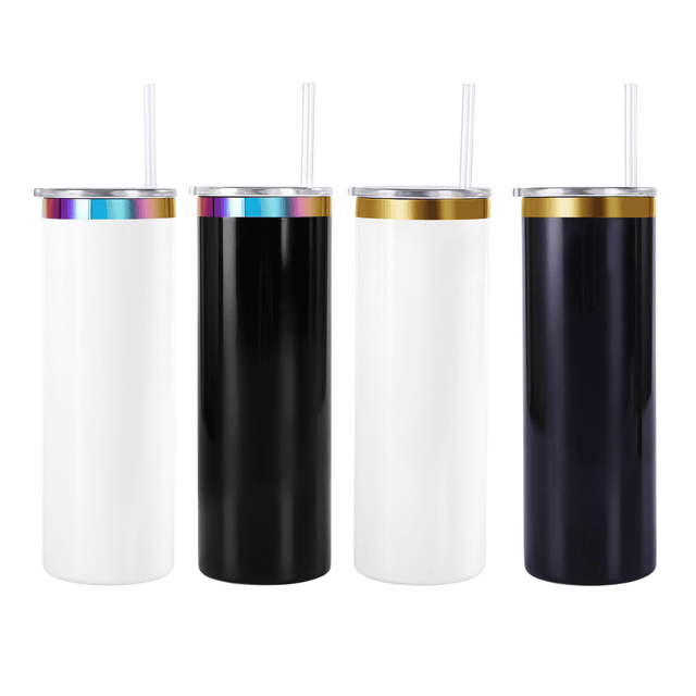 20oz Skinny Electroplated Tumbler — 20oz Skinny Electroplated Tumbler Gold Rainbow