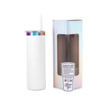 20oz Skinny Electroplated Tumbler — rainbow rainbow 20oz skinny white