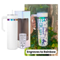 20oz Skinny Electroplated Tumbler — 20 skinny rainbow white tumbler