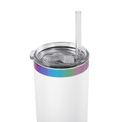 20oz Skinny Electroplated Tumbler — 20oz rainbow tumbler top white