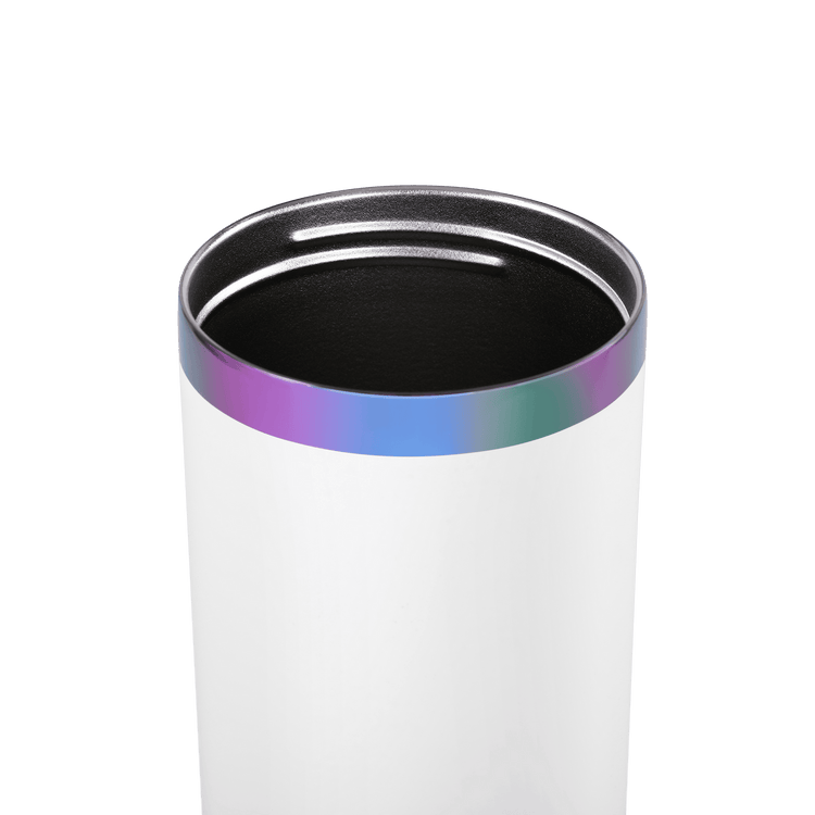 20oz Skinny Electroplated Tumbler — 20oz rainbow tumbler top wht