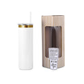 20oz Skinny Electroplated Tumbler — Gold 20oz skinny white