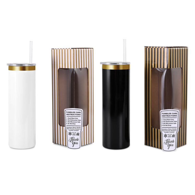20oz Skinny Electroplated Tumbler — 20oz Skinny Gold