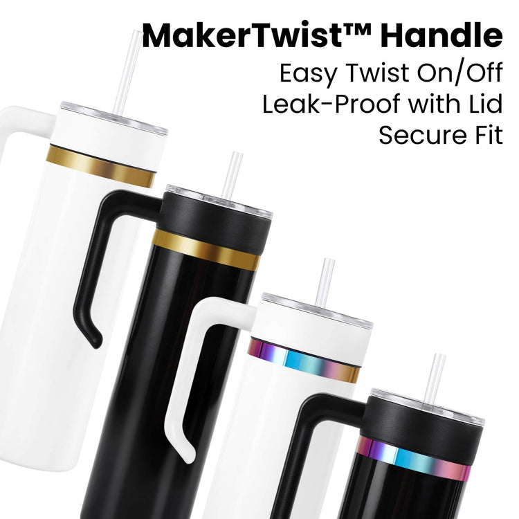 20oz Skinny Electroplated with Handle — 20oz Skinny Electroplated Tumbler with Handle