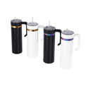 20oz Skinny Electroplated with Handle — 20oz skinny with handle electroplated tumbler