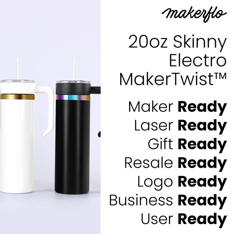 20oz Skinny Electroplated with Handle — 20oz Skinny Electroplated Tumbler with Handle 2