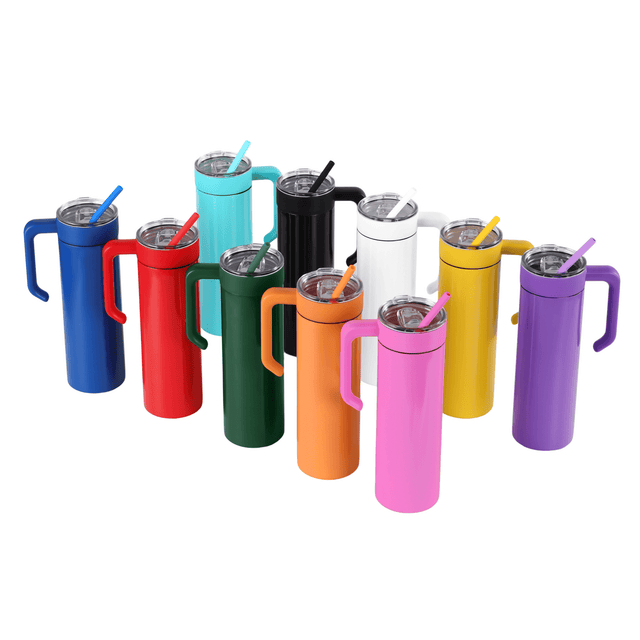 20oz Skinny with Handle — 20oz skinny with handle powder coated