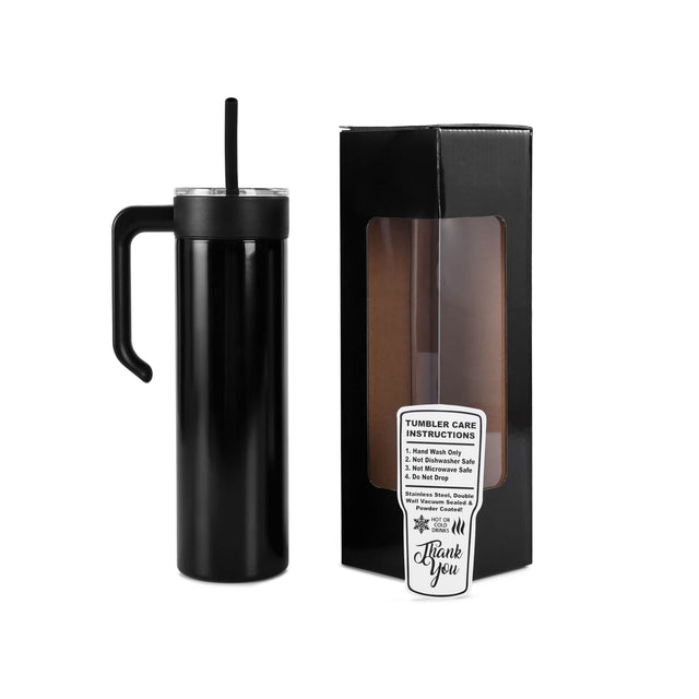 20oz Skinny with Handle — 20oz skinnny tumbbler with handle black