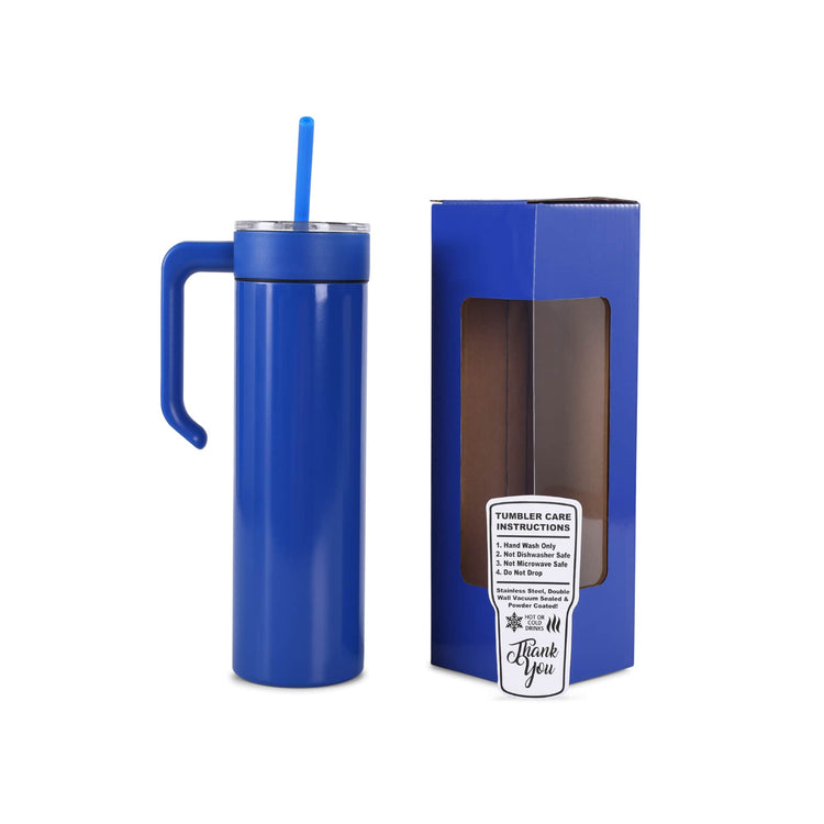 20oz Skinny with Handle — 20oz skinnny tumbbler with handle blue