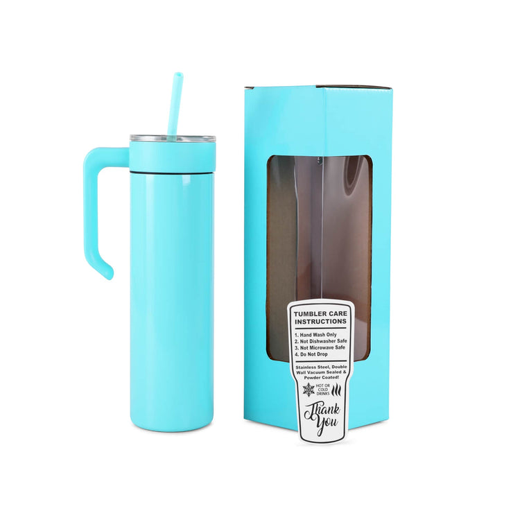 20oz Skinny with Handle — 20oz skinnny tumbbler with handle teal