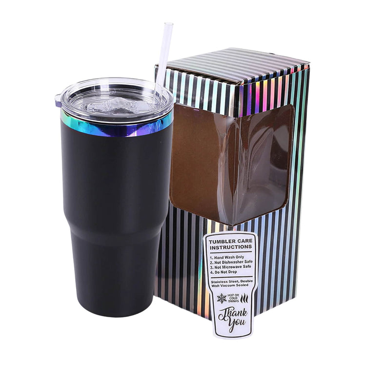 30oz Electroplated Tumbler — 30oz Rainbow Tumbler black
