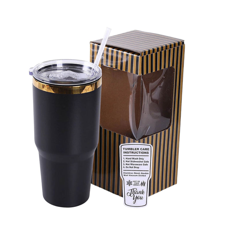 30oz Electroplated Tumbler — 30oz Gold Tumbler black