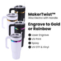 30oz Electroplated Tumbler with Handle — Electroplated Powder Coated Tumblers For Laser Engraving 2
