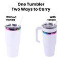 30oz Electroplated Tumbler with Handle — Electroplated 30oz Tumbler Handle Two Ways