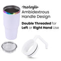 30oz Electroplated Tumbler with Handle — Electroplated Ambidextrous Powder Coated Tumblers with Handle For Laser Engraving