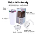 30oz Electroplated Tumbler with Handle — Gift Ready 30oz Tumbler with Twist On Handle for Laser Engraving