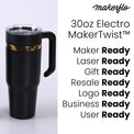 30oz Electroplated Tumbler with Handle — Electroplated 30oz tumbler with twist on handle makertwist 1
