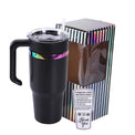 30oz Electroplated Tumbler with Handle — 30oz electroplated tumbler with handle black rainbow