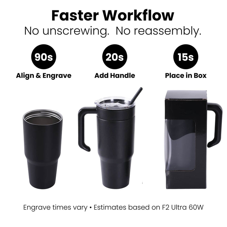 30oz Tumbler with Handle — 30oz tumbler with handle laser ready production ready
