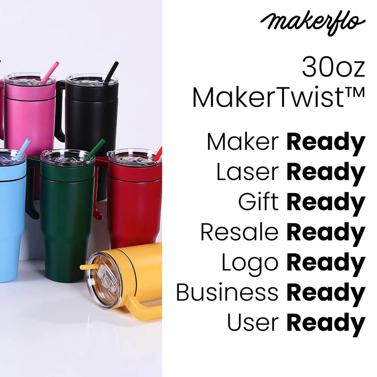 30oz Tumbler with Handle — 30oz tumbler with twist on handle makertwist 1