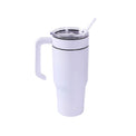 30oz Tumbler with Handle — 30oz tumbler with twist on handle white