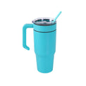 30oz Tumbler with Handle — 30oz tumbler with twist on handle teal
