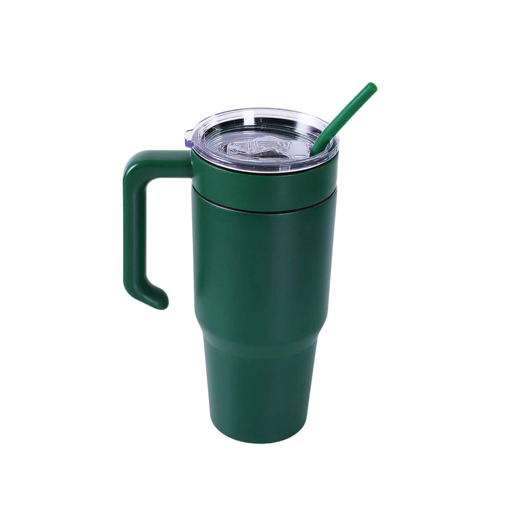 30oz Tumbler with Handle — 30oz tumbler with twist on handle green