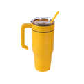 30oz Tumbler with Handle — 30oz tumbler with twist on handle yellow