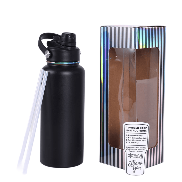 32oz Electroplated Hydro Bottle — 32oz hydro rainbow black water bottle