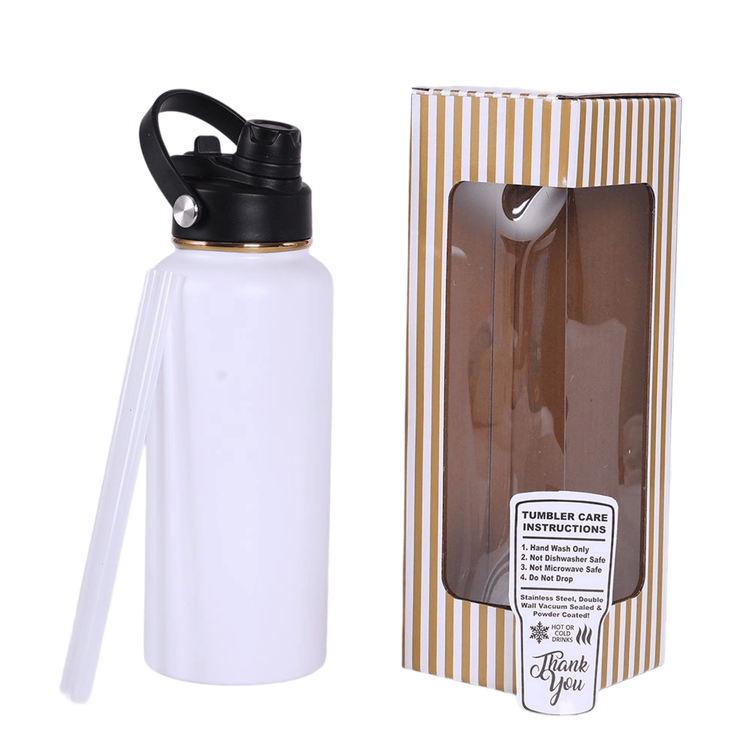 32oz Electroplated Hydro Bottle — 32oz hydro gold white water bottle