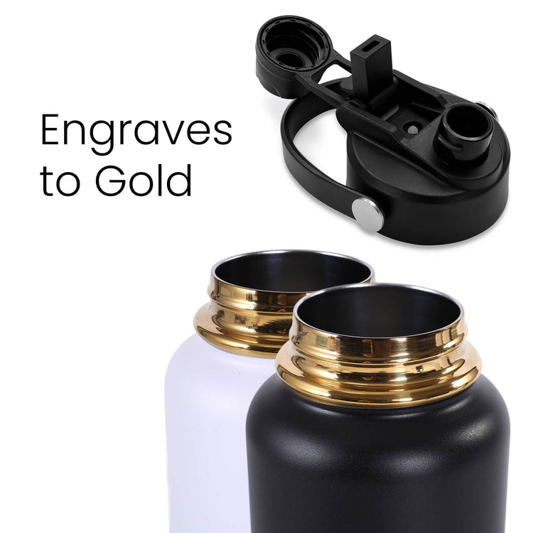 32oz Electroplated Hydro Bottle — 32oz Hydro water bottle engraves to gold