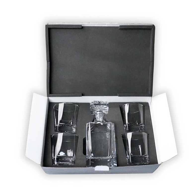 4 Glass Decanter Set — Whiskey Decanter Gift Set 5 piece