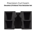4 Glass Decanter Set — Precision Cut Foam Box Decanter Set