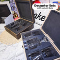 4 Glass Decanter Set — whiskey decanter sets wood box