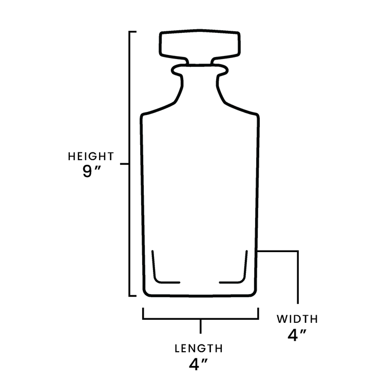 4 Glass Decanter Set — WHISKEY DECANTER DIMS 2x