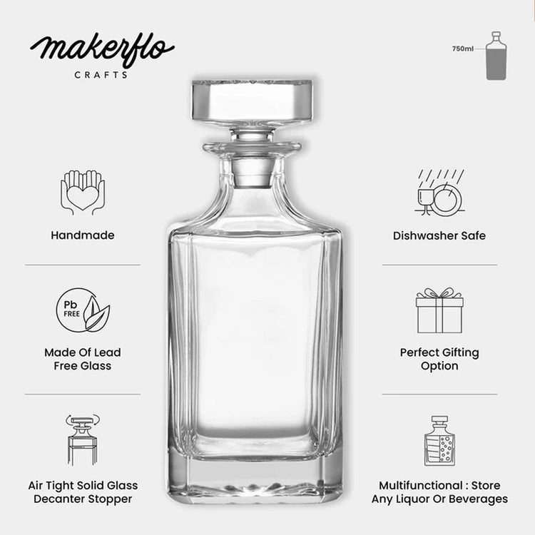 4 Glass Decanter Set — Whiskey decanter infographic 1