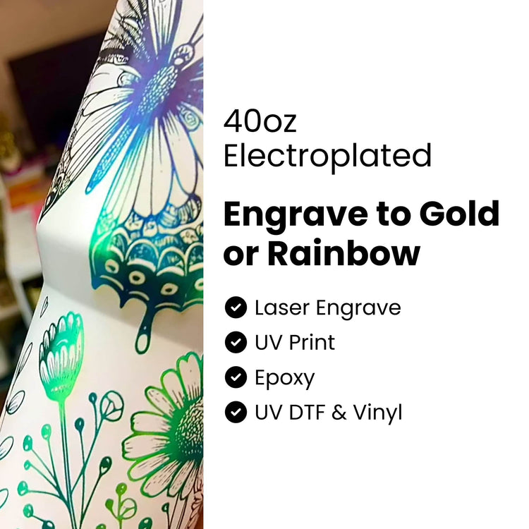 40oz Electroplated Tumbler — 40oz Electroplated Tumbler Rainbow