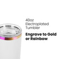 40oz Electroplated Tumbler — Electroplated Powder Coated Tumblers For Laser Engraving
