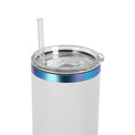 40oz Electroplated Tumbler — Rainbow Electro Plated 40oz Tumbler White rim