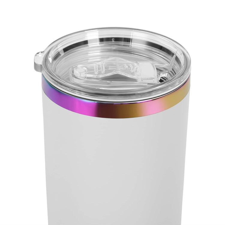 40oz Electroplated Tumbler — Rainbow Electro Plated 40oz Tumbler White.rim 2