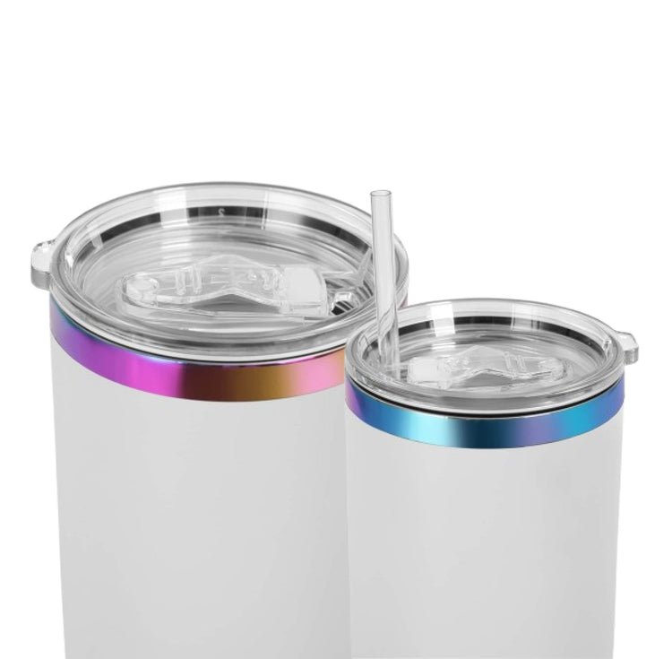 40oz Electroplated Tumbler — Rainbow Electro Plated Tumbler white
