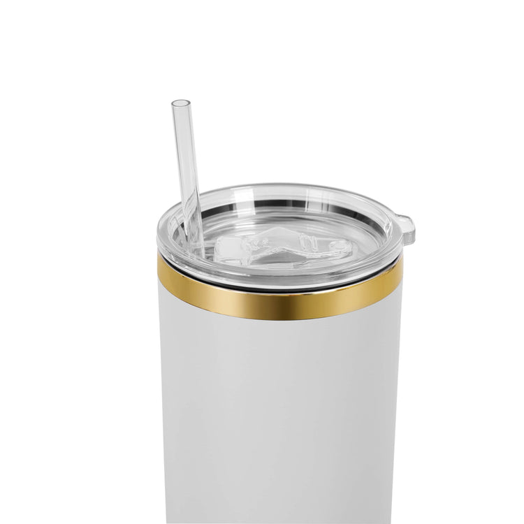 40oz Electroplated Tumbler — gold plated 40oz tumbler white lid straw 1