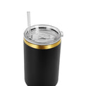 40oz Electroplated Tumbler — gold plated 40oz tumbler blk lid straw