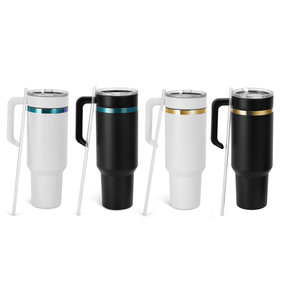 40oz Electroplated Tumbler with Handle — 40oz electroplated tumbler with twist on handle
