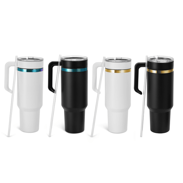 40oz Electroplated Tumbler with Handle — 40oz electroplated tumbler with twist on handle