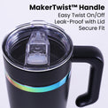40oz Electroplated Tumbler with Handle — Electroplated MakerTwist Handle 40oz Tumbler
