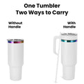 40oz Electroplated Tumbler with Handle — Electroplated 40oz Tumbler Handle Two Ways