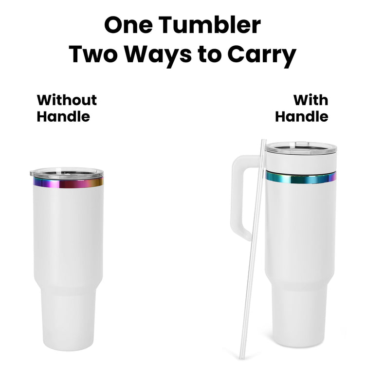 40oz Electroplated Tumbler with Handle — Electroplated 40oz Tumbler Handle Two Ways