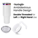 40oz Electroplated Tumbler with Handle — Electroplated Powder Coated Tumblers For Laser Engraving